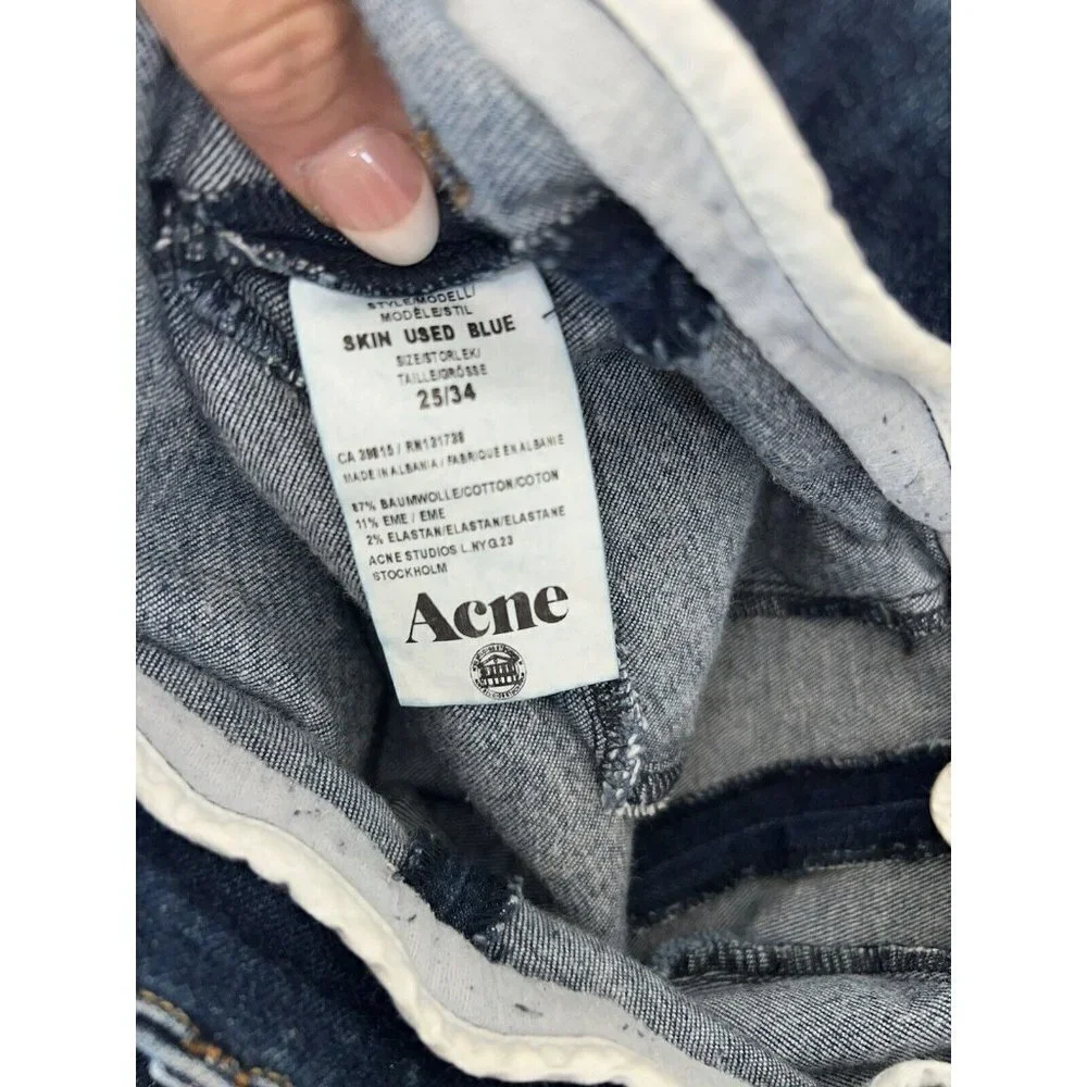 ACNE studios jeans women 25” waist dark wash mid rise denim skinny & boot cut D1 - Picture 9 of 9